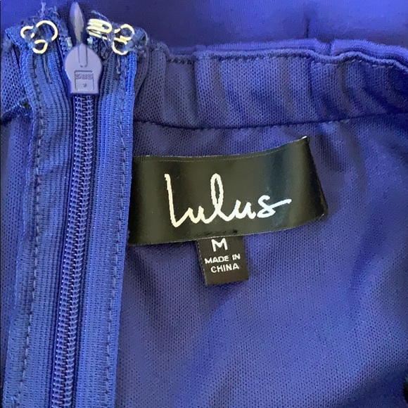 Strapless navy blue bodycon dress with high slit - Picture 5 of 5